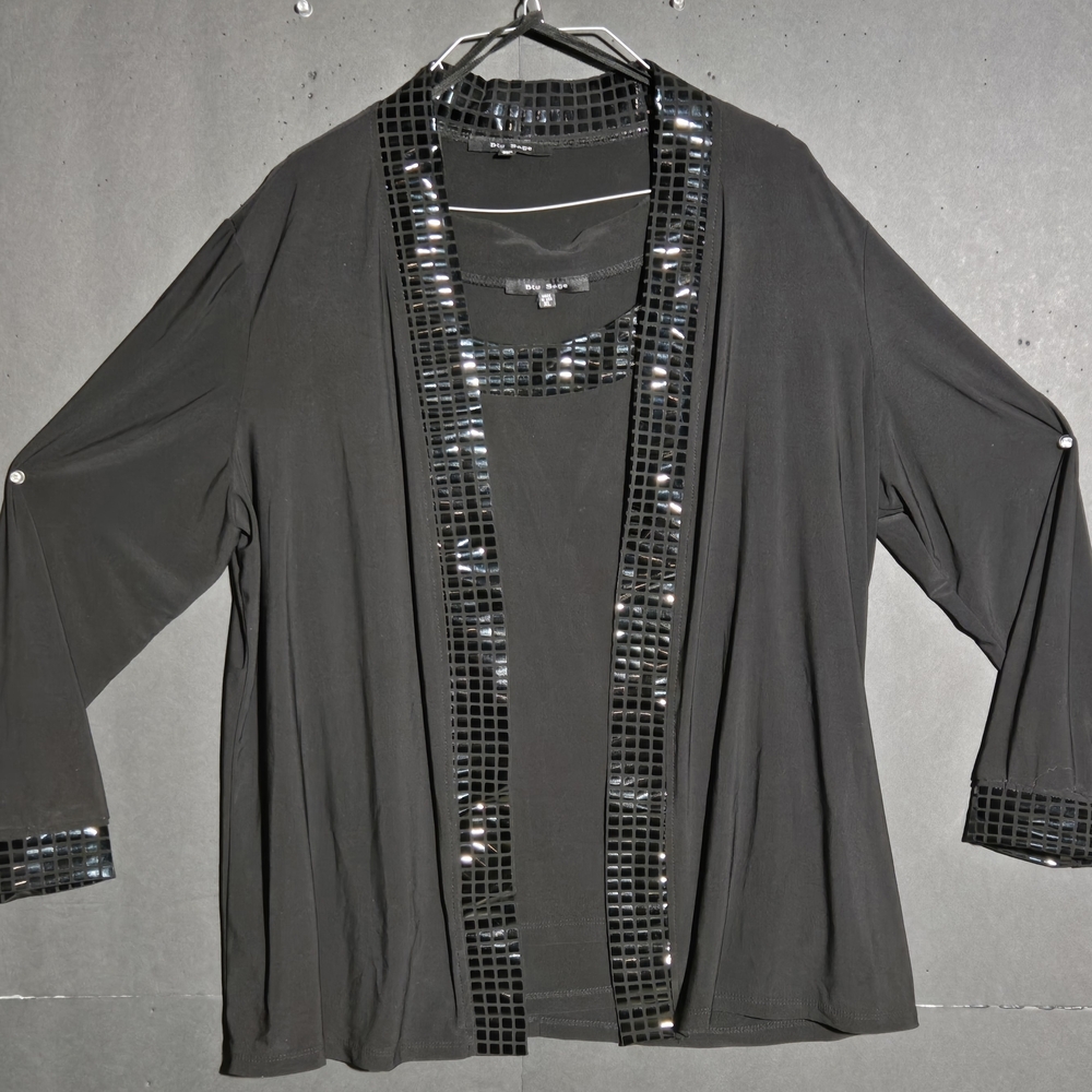 Blu Sage Black Top with Silver Accents